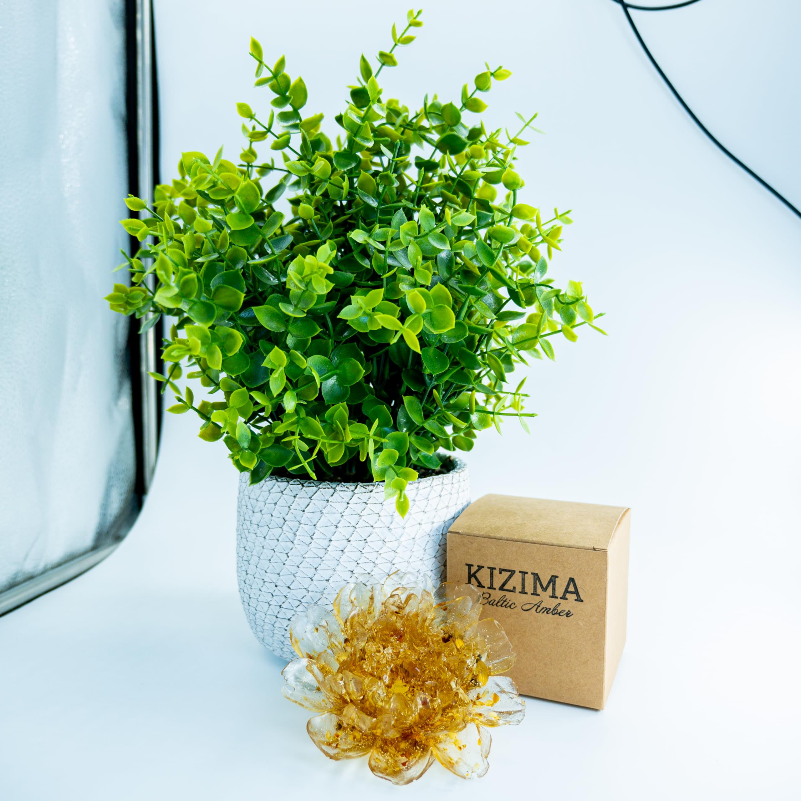 USA KIZIMA HANDMADE Peony bud with Amber Home Decoration