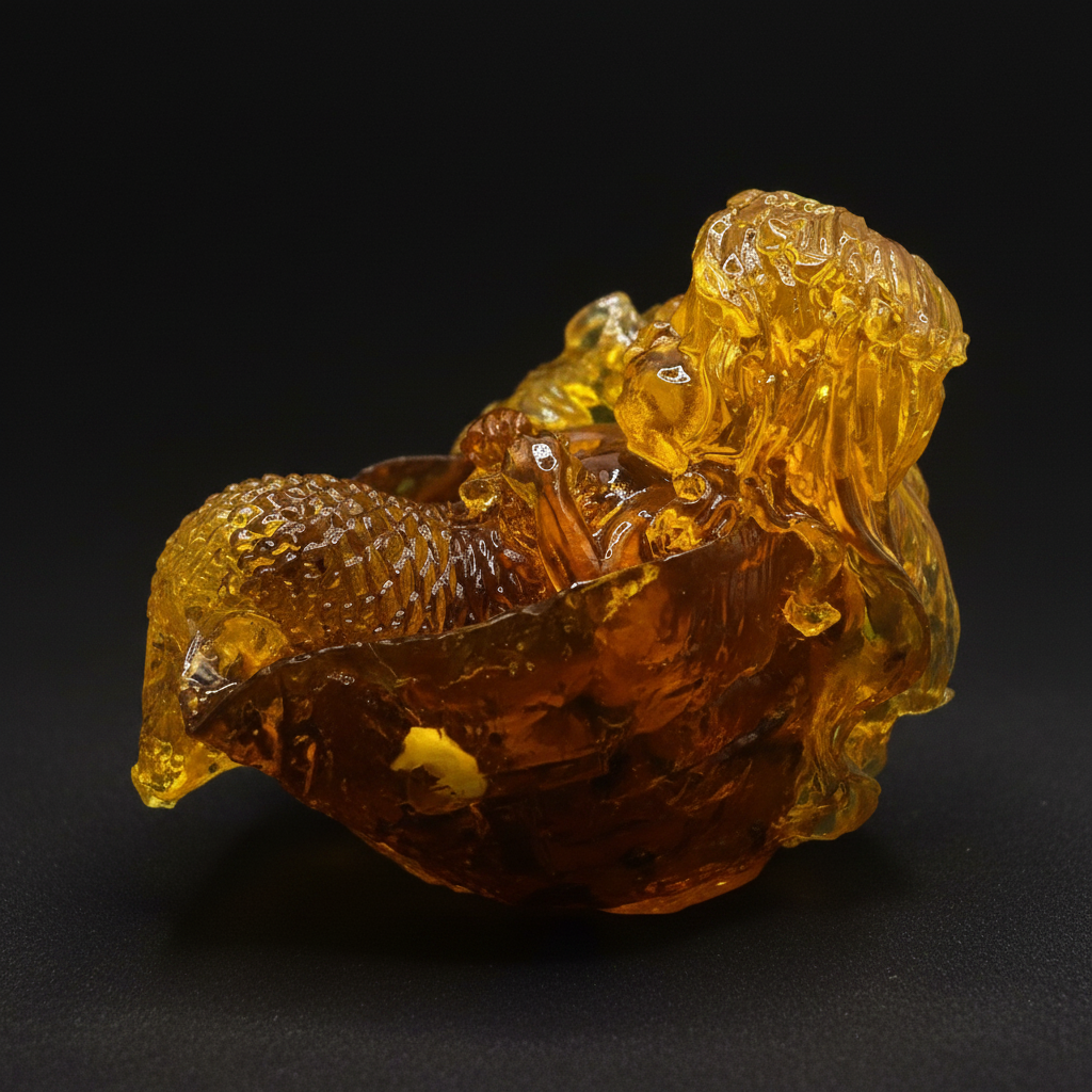 Natural Baltic amber mermaid shell figurine statue by KIZIMA® — handmade in USA, front view