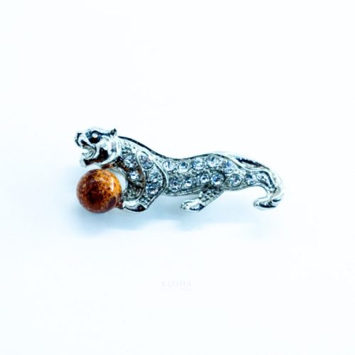 USA HANDMADE Brooch Tiger Amber GIFT KIZIMA
