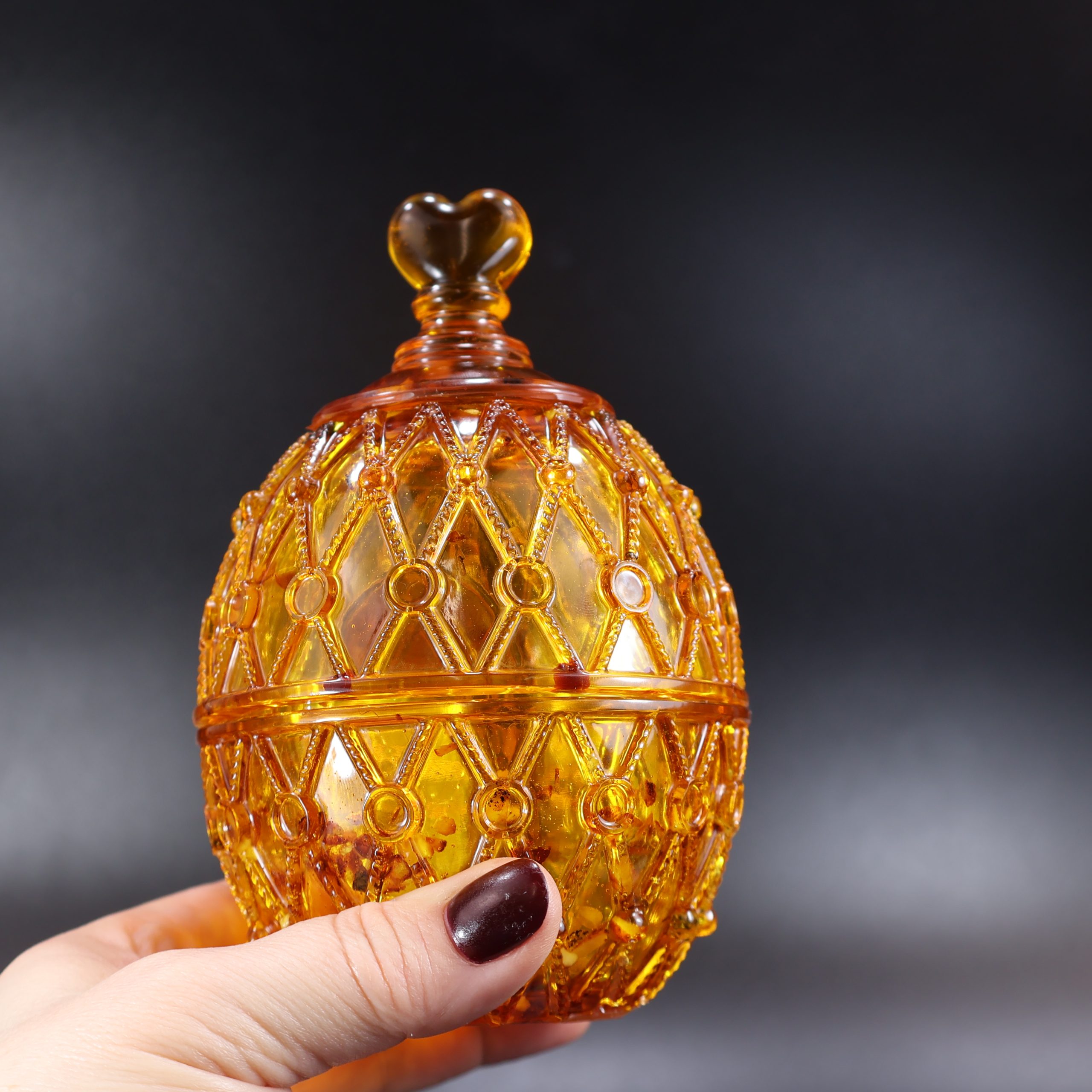 Amber Easter Egg Jewelry Box