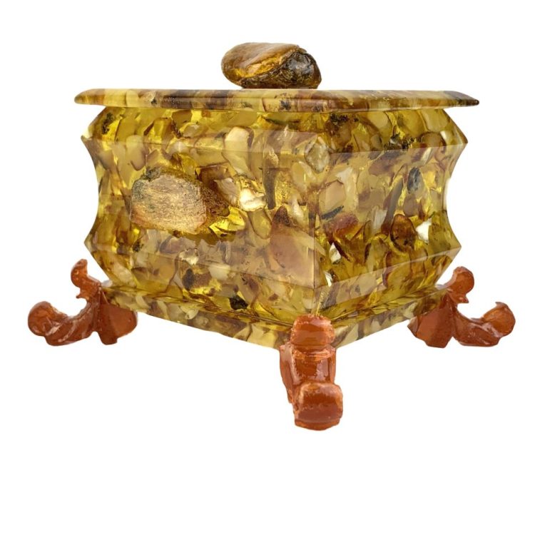 USA Handmade Box of jewelry Natural Baltic Amber KIZIMA