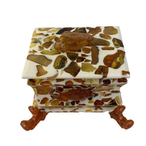 USA Handmade Jewelry Box Natural Baltic Amber KIZIMA