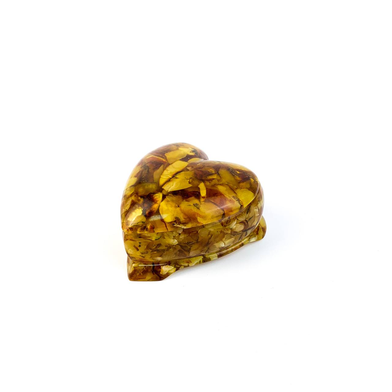 USA Handmade Heart Shaped Box Natural Baltic Amber KIZIMA