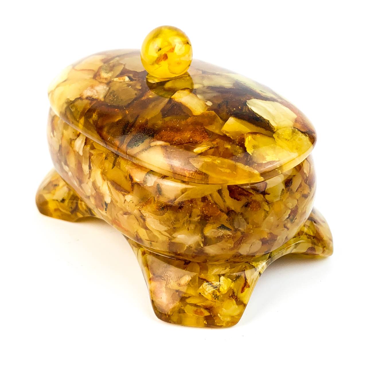 Handmade Baltic Amber Jewelry Box | Unique Amber Trinket Box | Luxury Gift for Her | Natural Amber Keepsake Box | KIZIMA USA