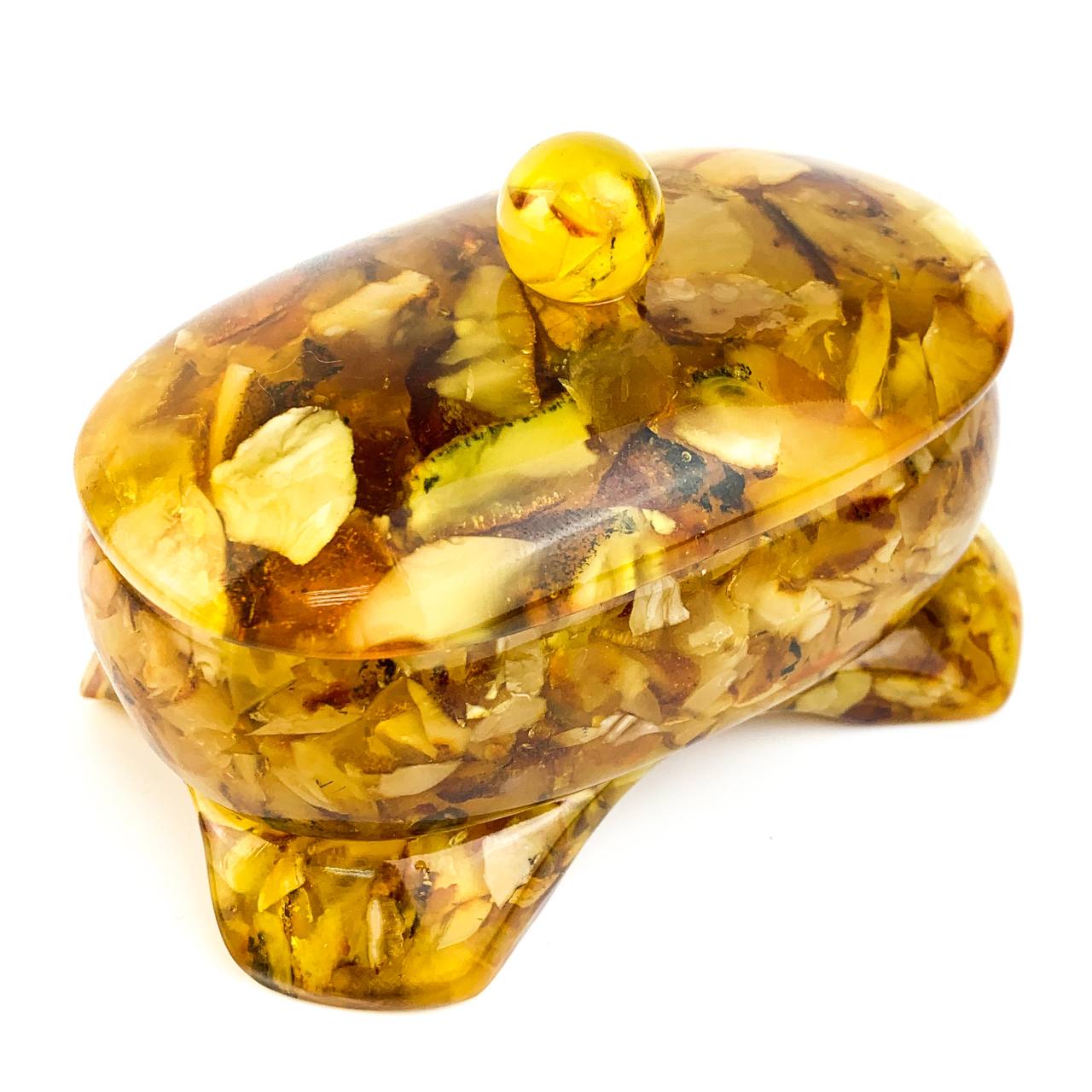 Handmade Baltic Amber Jewelry Box | Unique Amber Trinket Box | Luxury Gift for Her | Natural Amber Keepsake Box | KIZIMA USA
