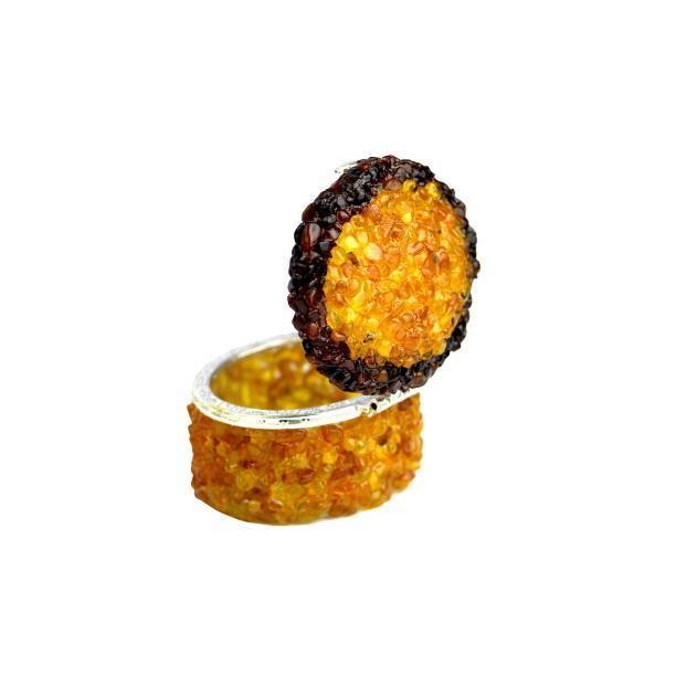 USA Amber Jewelry Box with Mirror | Genuine Baltic Amber | Handmade Gift for Her by KIZIMA