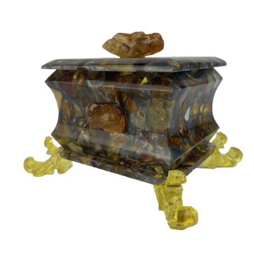 USA Handmade Box of Jewelry NATURAL Baltic Amber KIZIMA