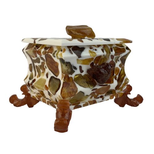 USA Handmade Jewelry Box Natural Baltic Amber KIZIMA