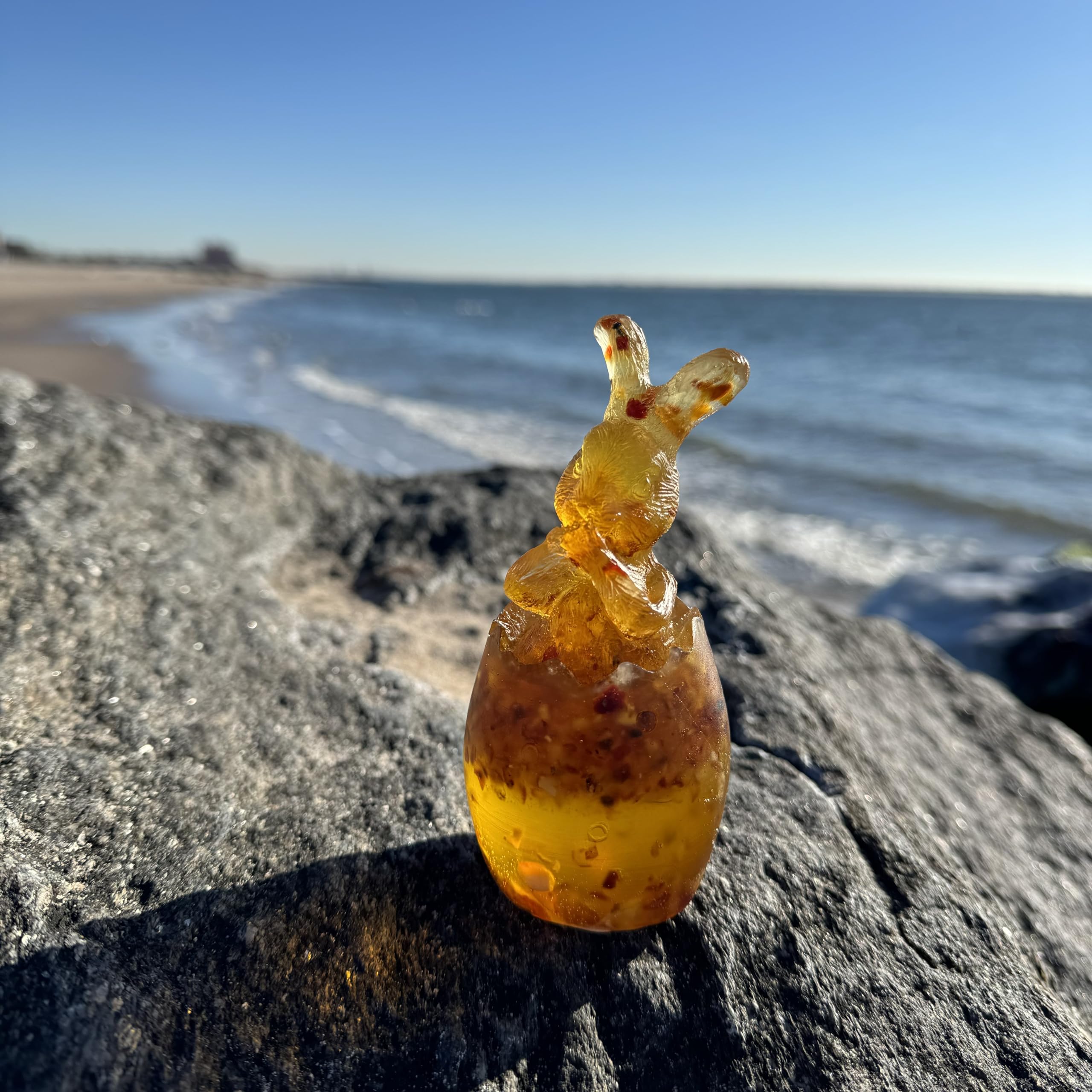 KIZIMA USA Handmade Bunny Home Decor Baltic Amber Rabbit