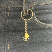 Natural Baltic amber clover keychain, good luck gift, by KIZIMA® — handmade in USA, front view