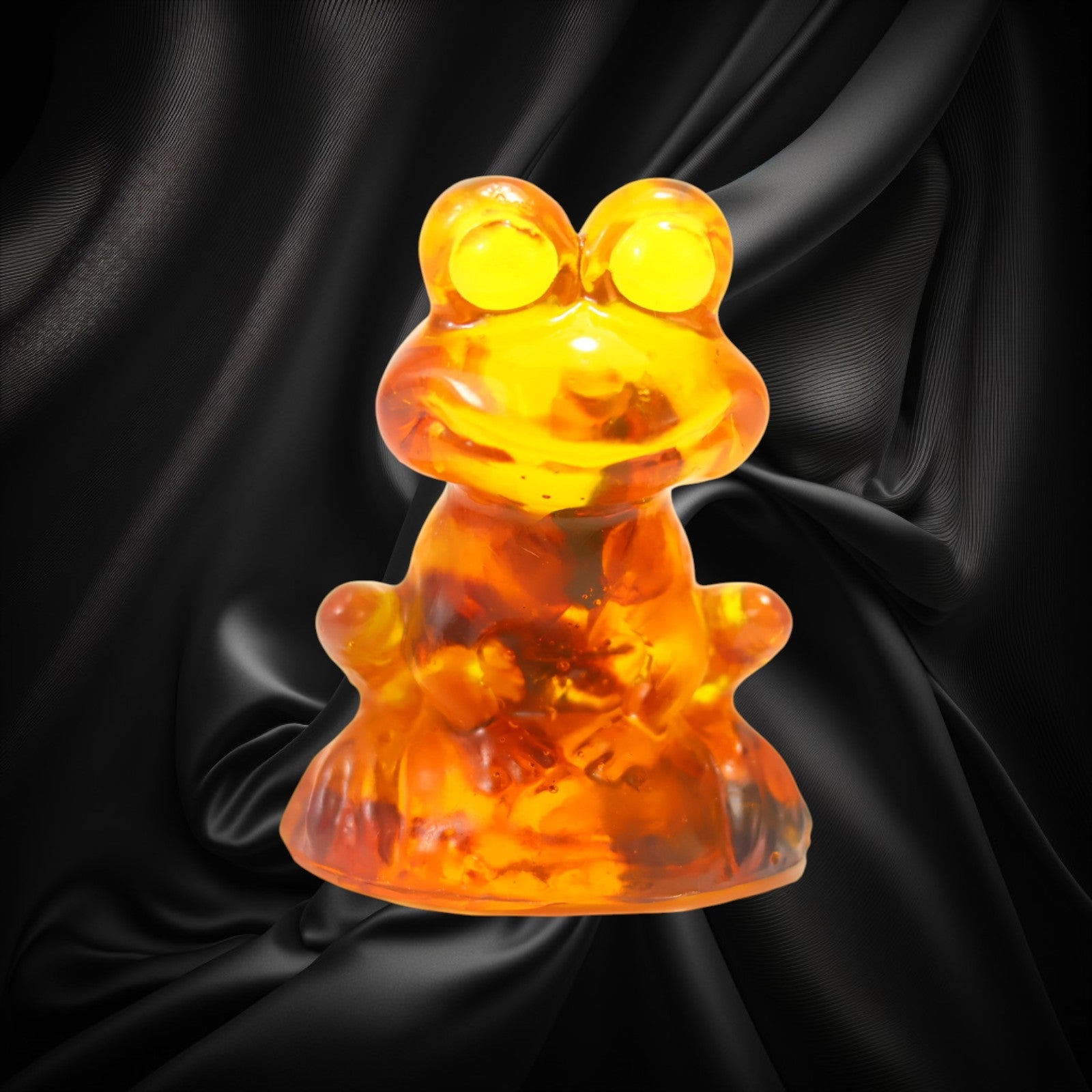 KIZIMA, figurine grenouille miniature en ambre de la Baltique, fabriquée à la main aux États-Unis | Cadeau porte-bonheur | Objet de collection miniature