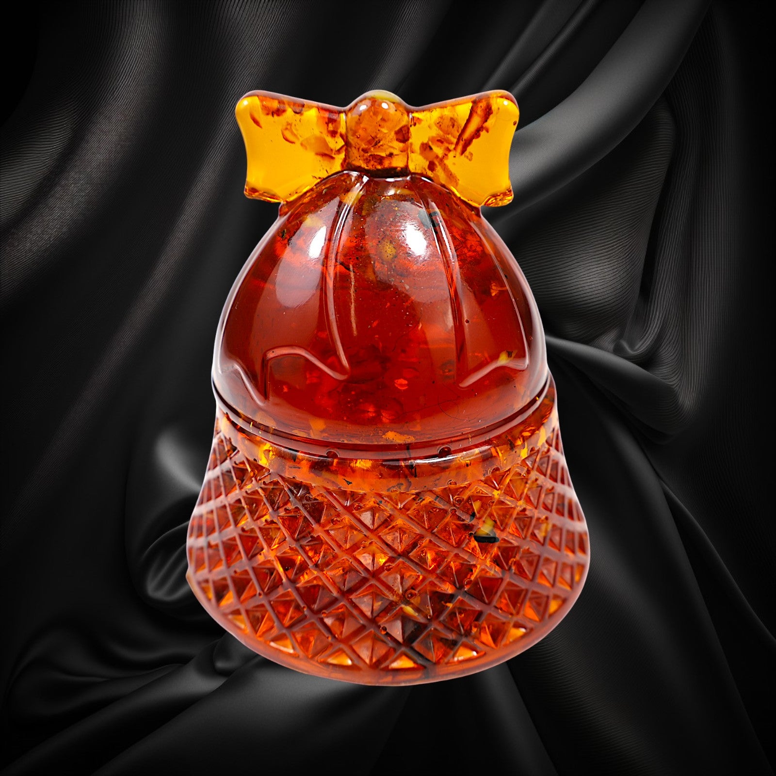 Amber Bell Jewelry Box – Handmade Baltic Amber Trinket Box, Gift for Her, Unique Amber Decor by KIZIMA USA New York