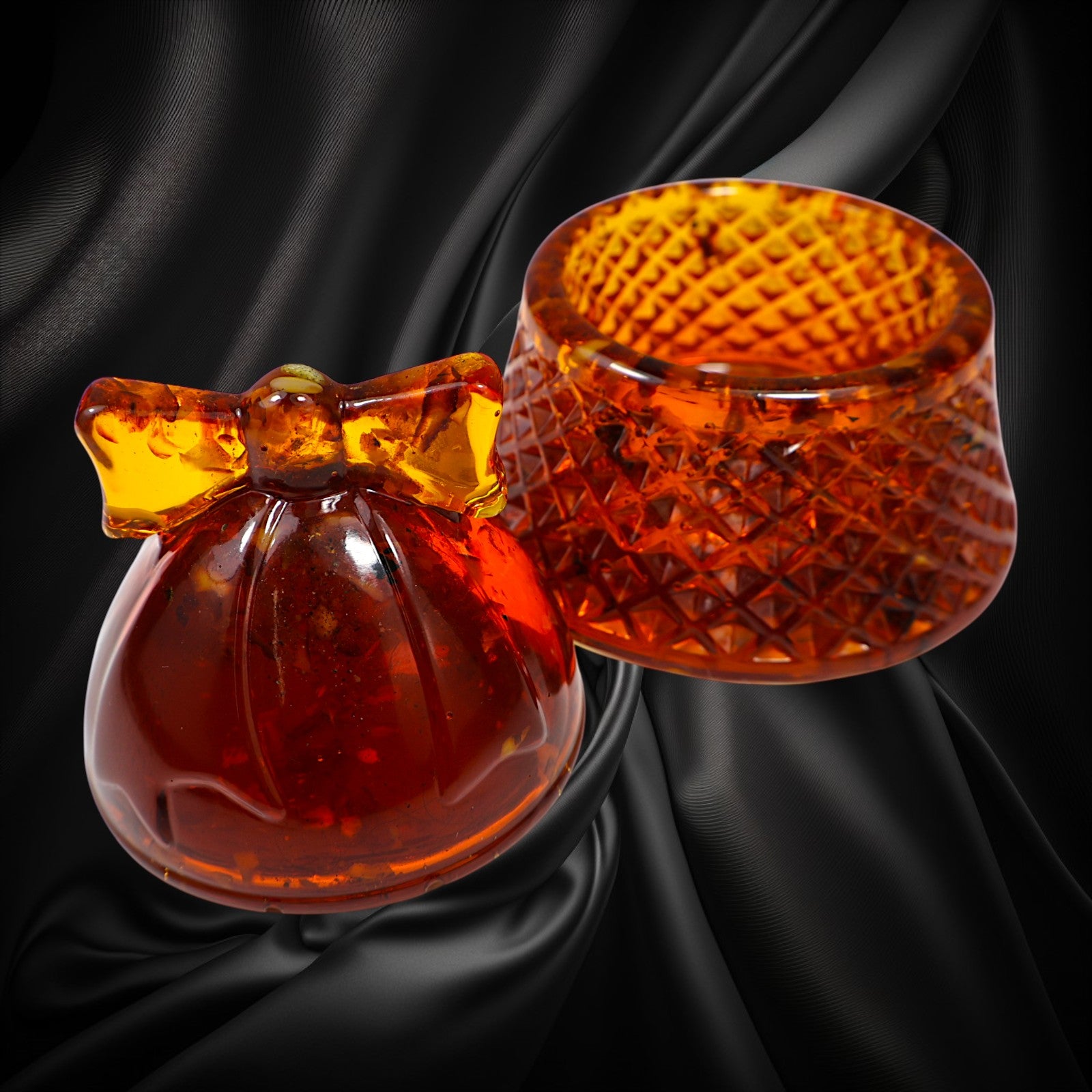 Amber Bell Jewelry Box – Handmade Baltic Amber Trinket Box, Gift for Her, Unique Amber Decor by KIZIMA USA New York