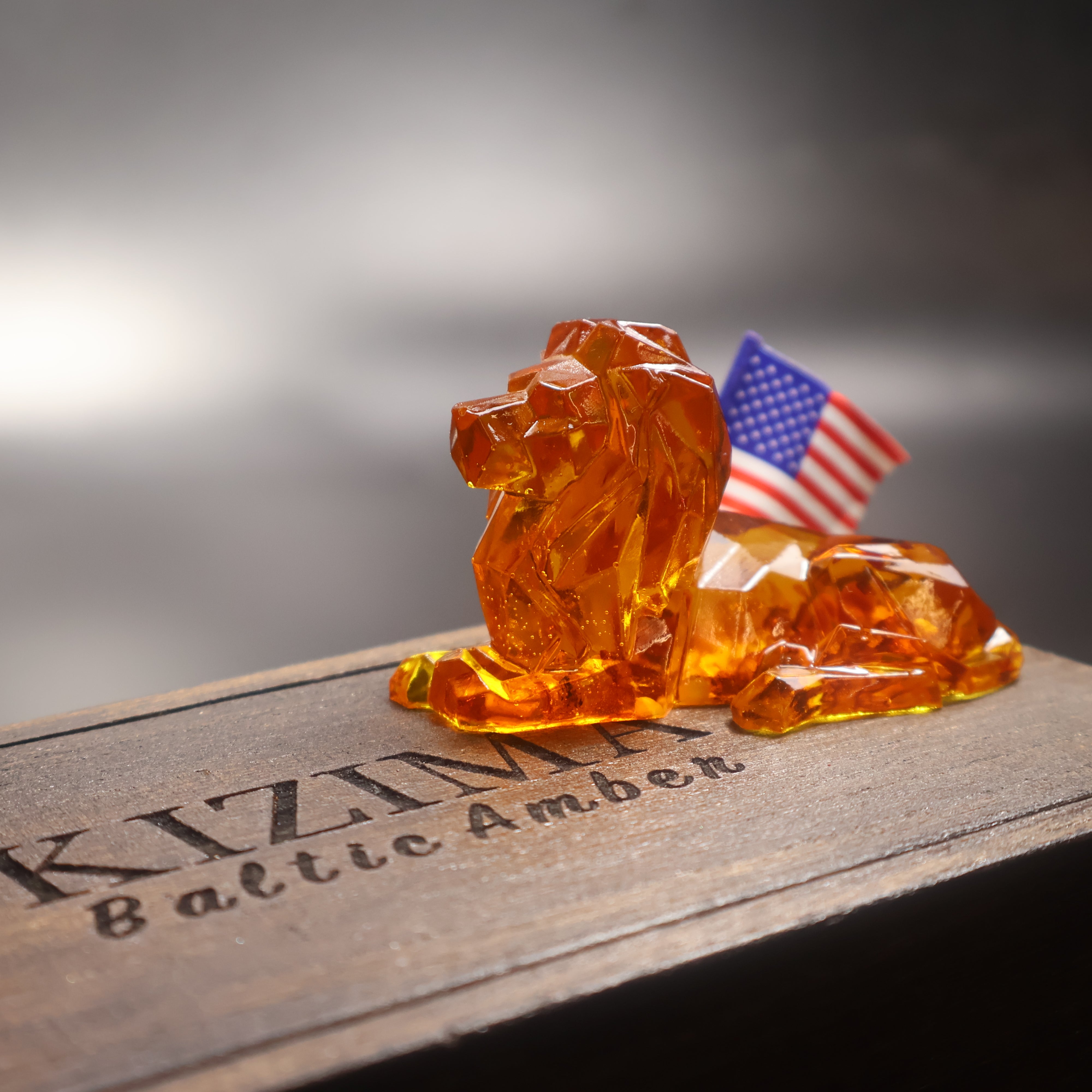 Leo Zodiac Lion Baltic Amber Figurine — Made in USA | KIZIMA®