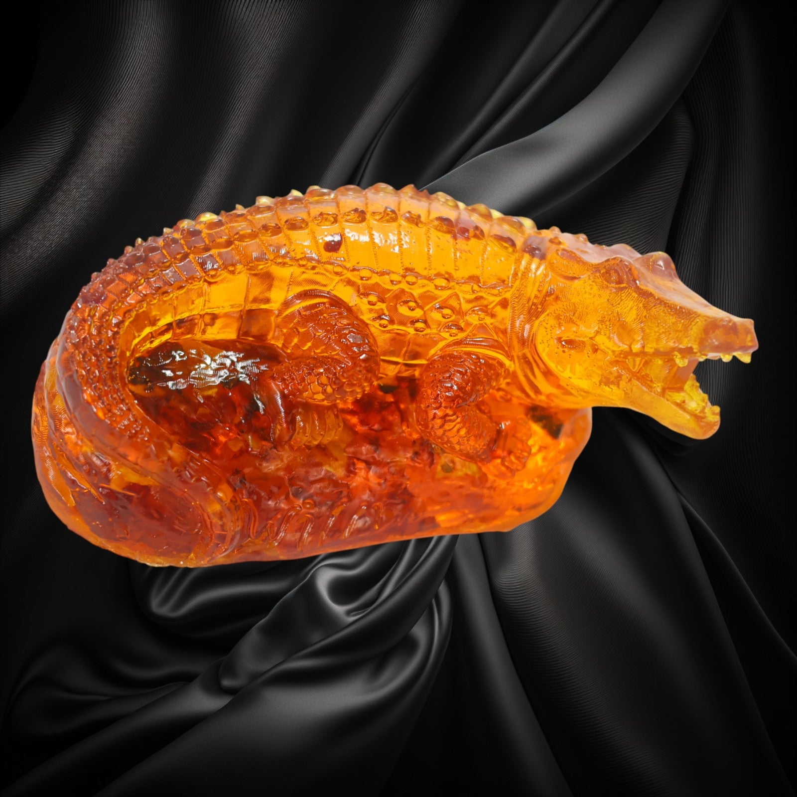 Amber Crocodile Figurine