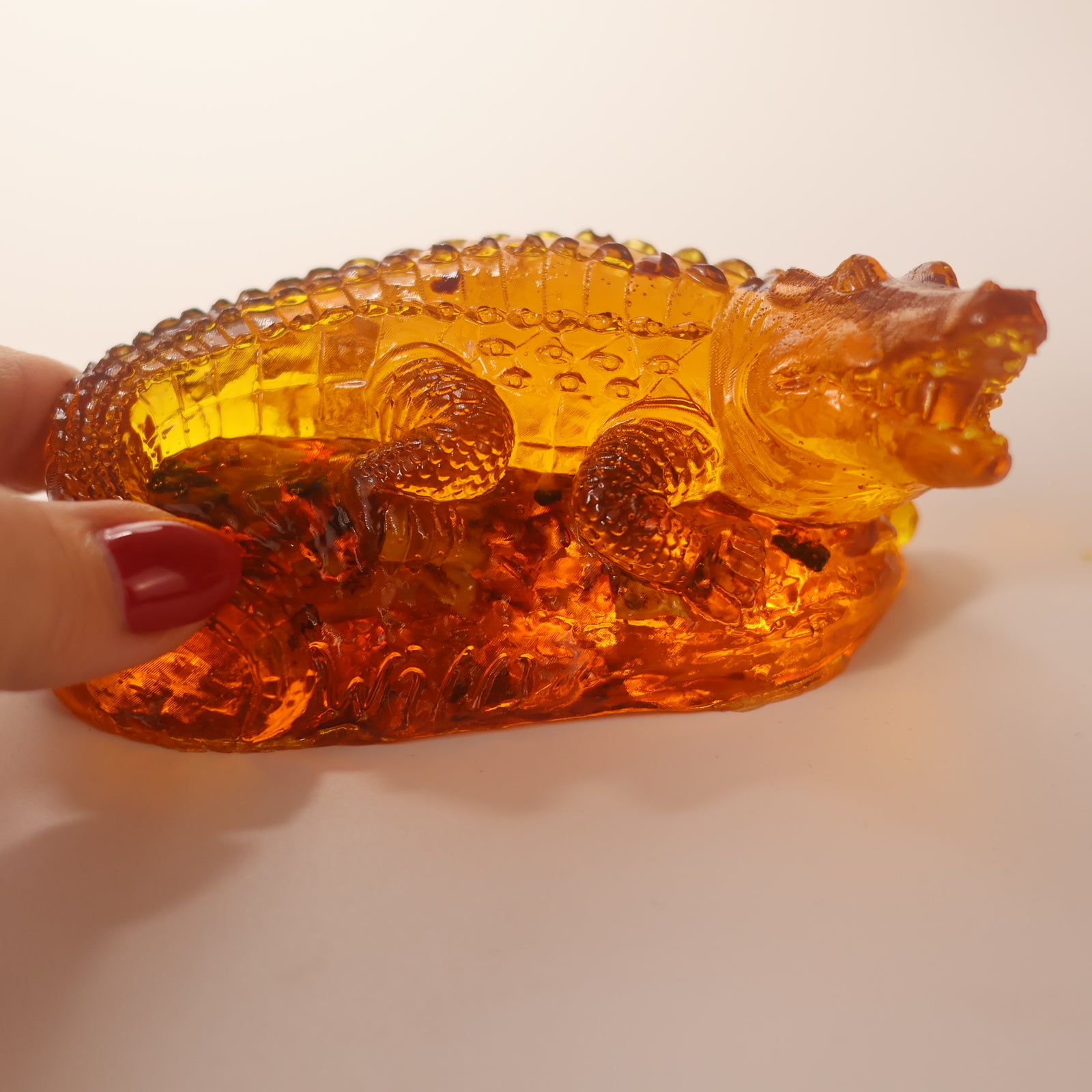 Amber Crocodile Figurine