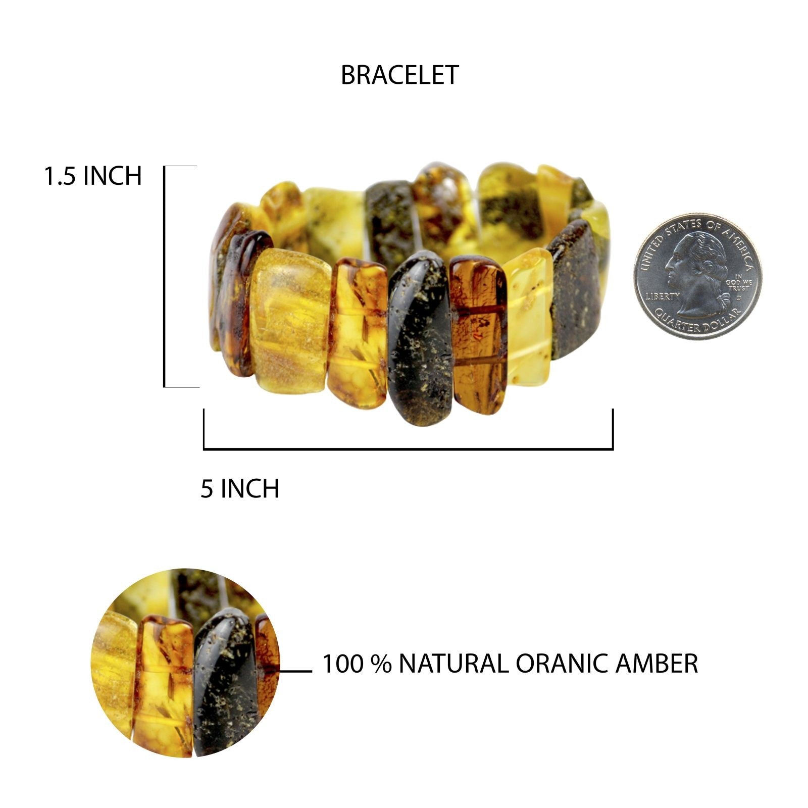 USA Bracelet Multi-colored Baltic amber gift for a woman Handmade KIZIMA