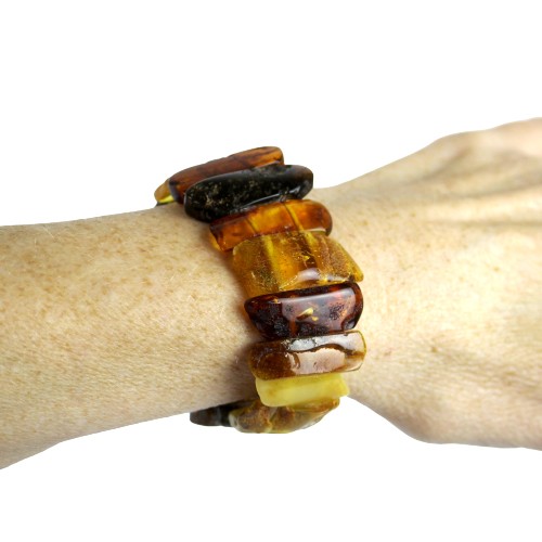 USA Bracelet Multi-colored Baltic amber gift for a woman Handmade KIZIMA