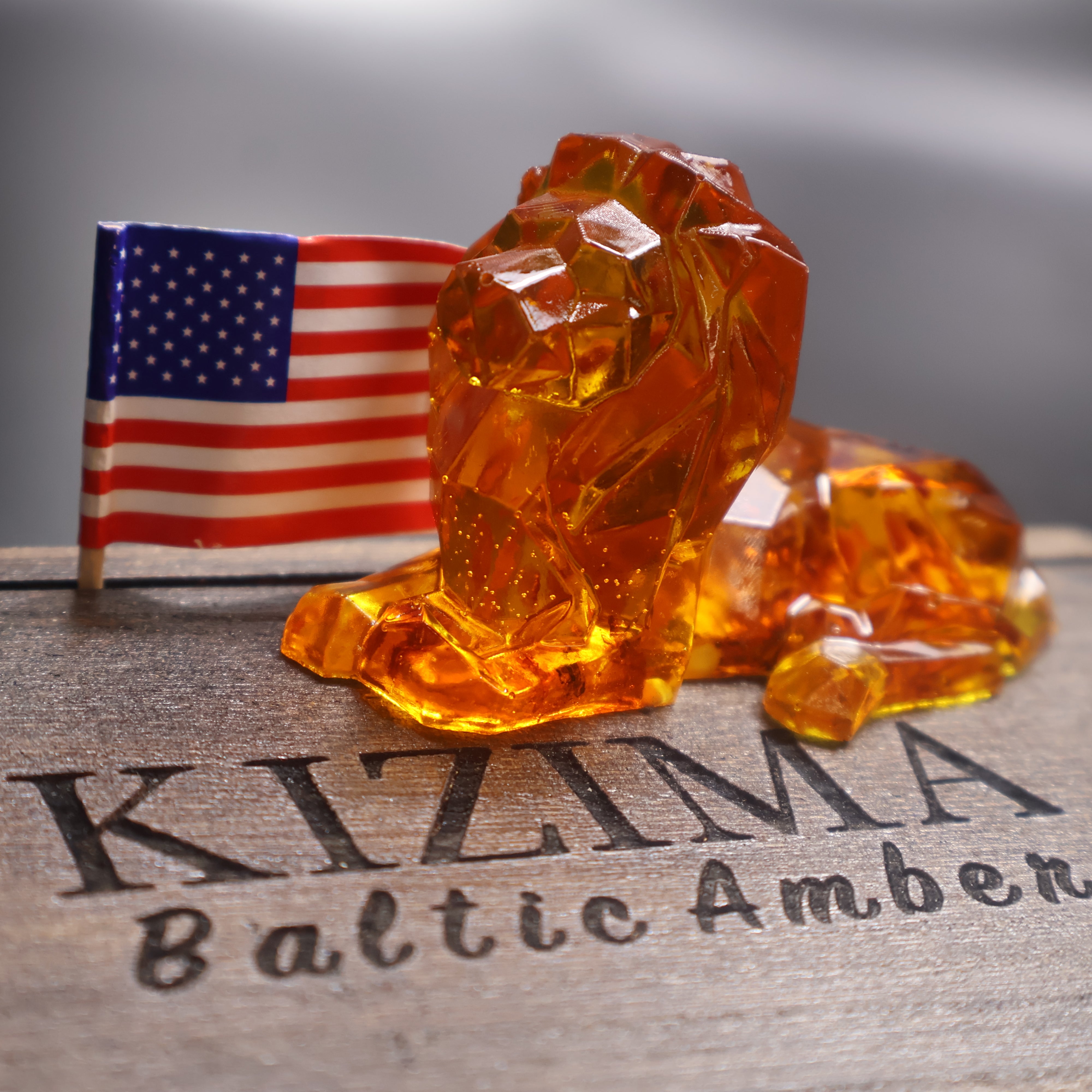 Leo Zodiac Lion Baltic Amber Figurine — Made in USA | KIZIMA®