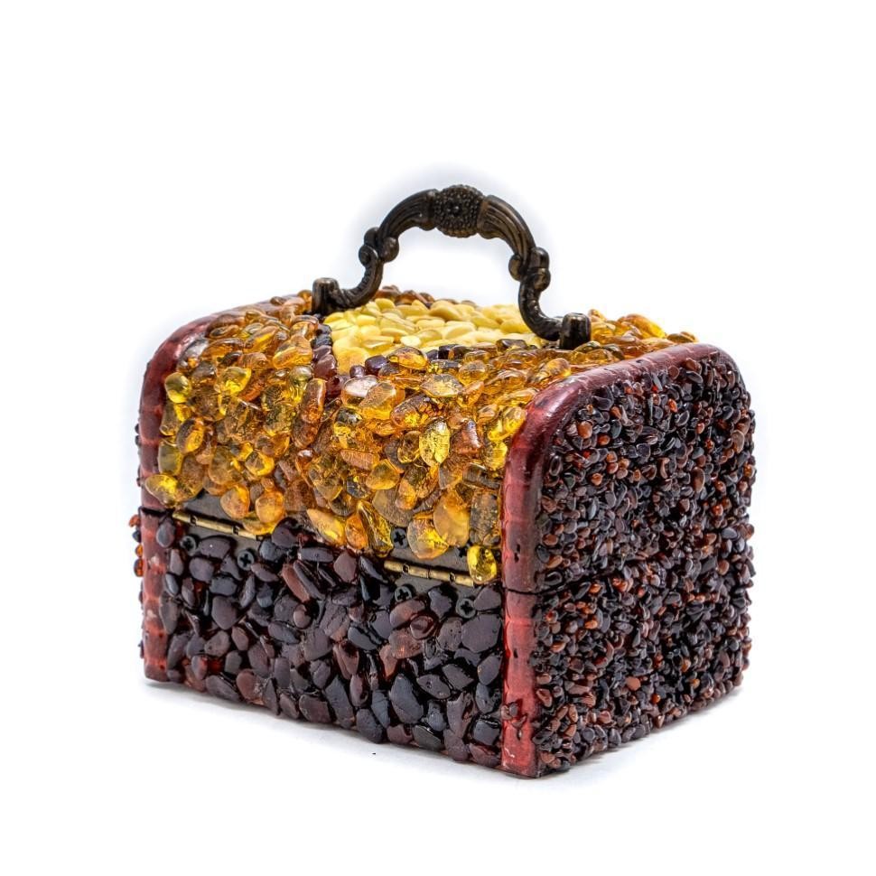 USA Handmade BOX Inlaid With Natural Baltic Amber KIZIMA