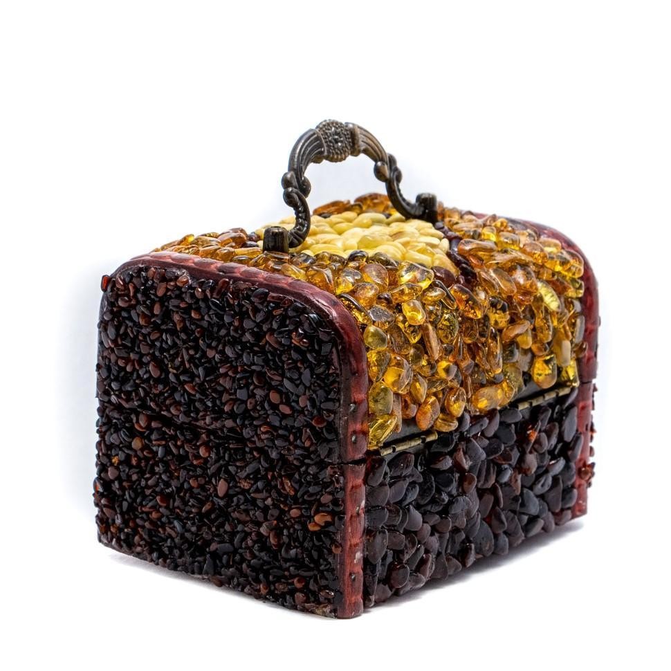 USA Handmade BOX Inlaid With Natural Baltic Amber KIZIMA