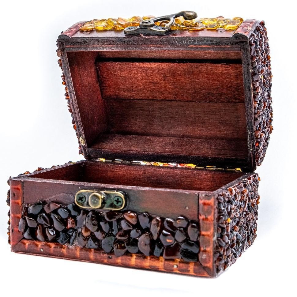 USA Handmade BOX Inlaid With Natural Baltic Amber KIZIMA