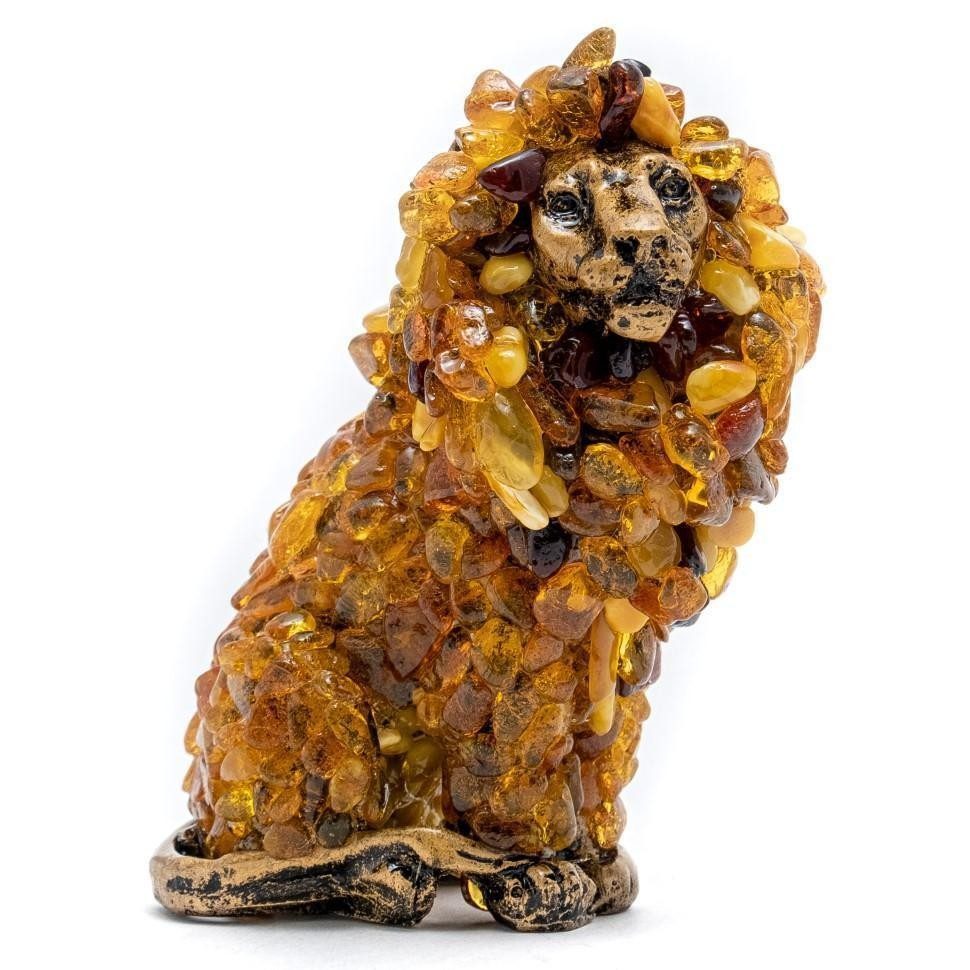 KIZIMA, figurine de lion faite à la main aux États-Unis, décoration d'intérieur en ambre baltique naturel