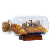 USA Handmade Ship in a Bottle with Baltic Amber stones a gift for Father's Day KIZIMA