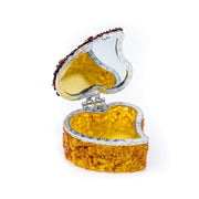 USA Handmade Natural Baltic Amber Jewelry Box Mirror Heart KIZIMA