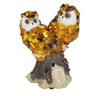 Baltic amber musical owl figurine, handmade by KIZIMA New York