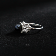 Certified black amber ring by KIZIMA® — handmade in USA, additional view