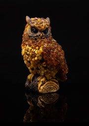 Luxurious Owl Baltic Amber Figurine — Made in USA | KIZIMA®