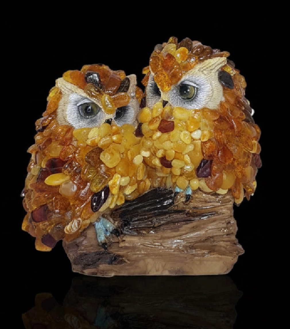 Charming Owl Baltic Amber Figurine — Made in USA | KIZIMA®