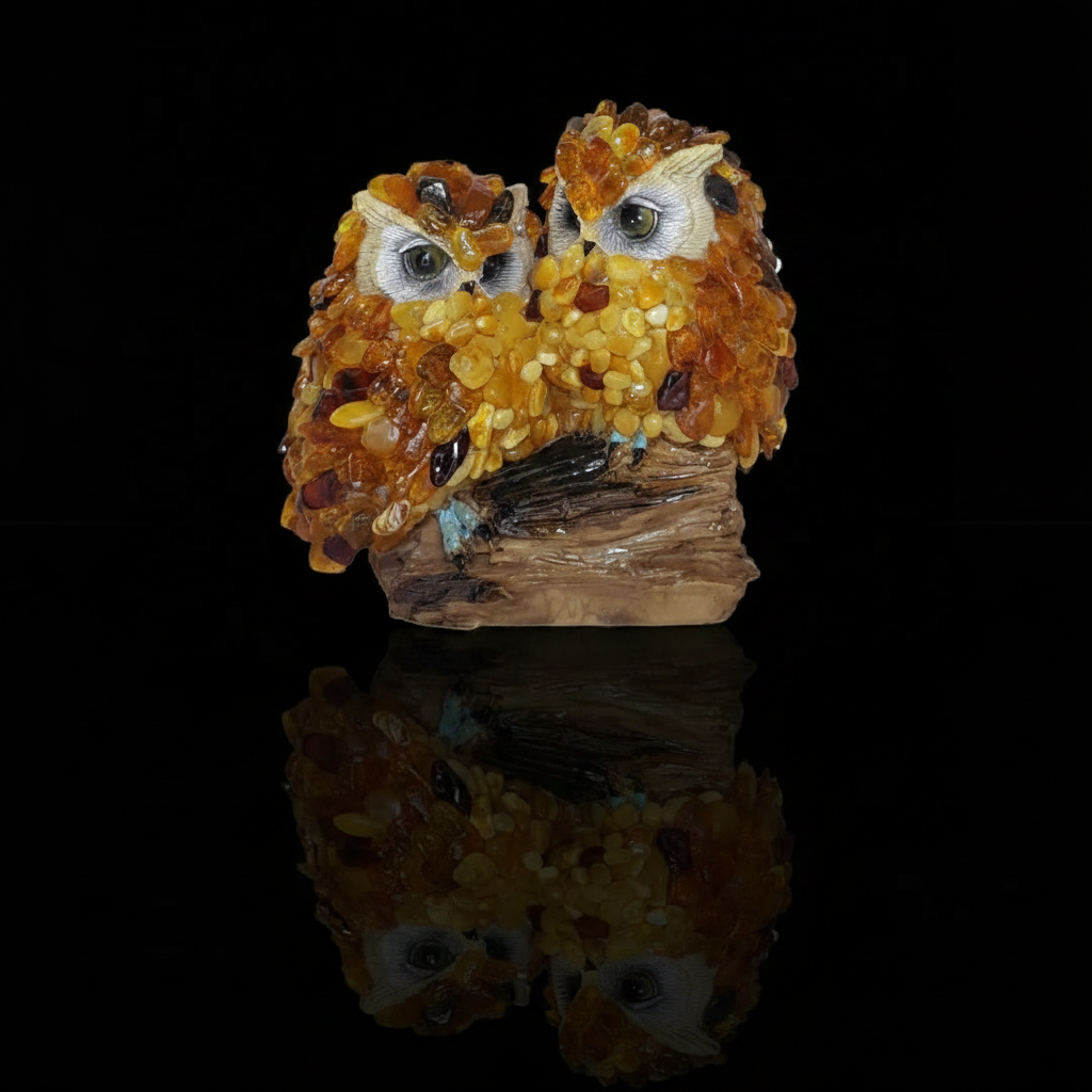Charming Owl Baltic Amber Figurine — Made in USA | KIZIMA®