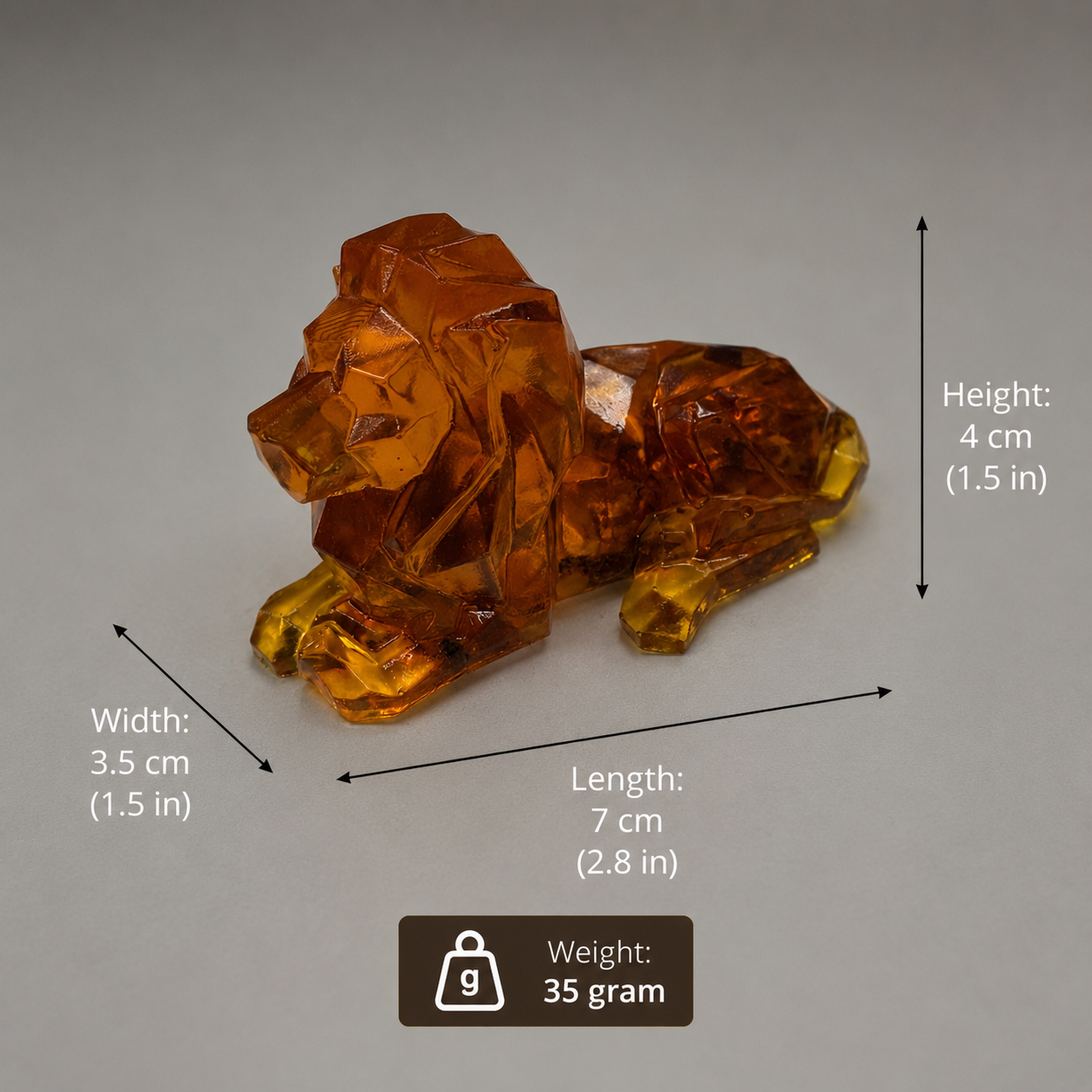 Leo Zodiac Lion Baltic Amber Figurine — Made in USA | KIZIMA®