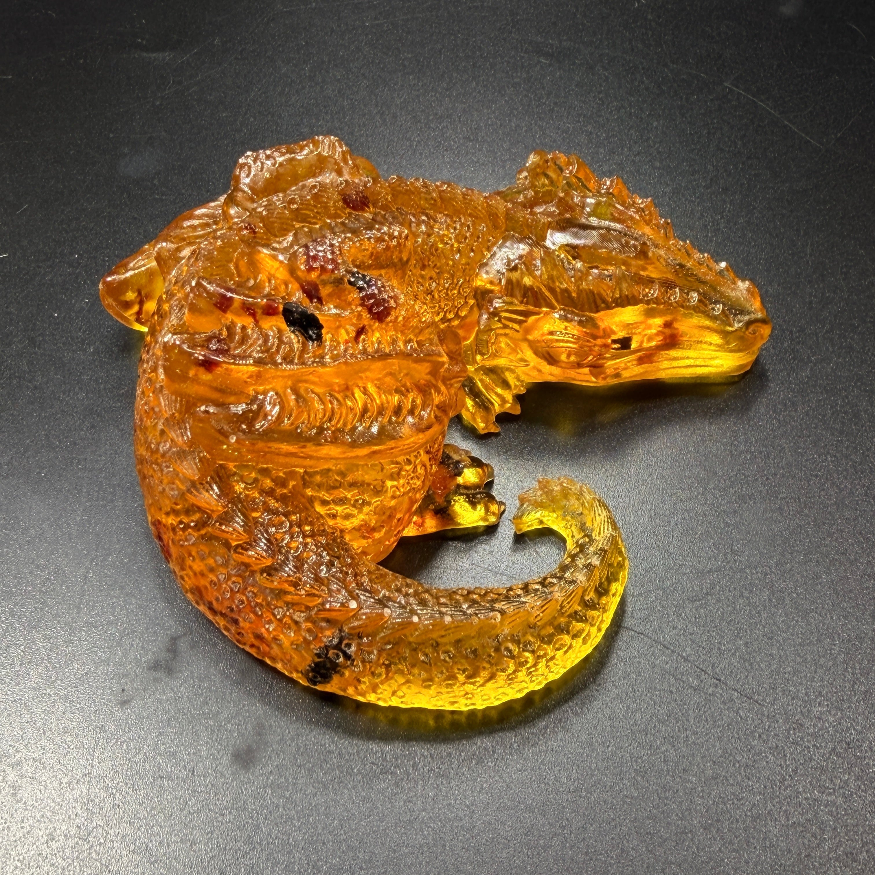 KIZIMA® Made in USA Baltic Amber Dragon Figurine | Handmade Sculpture | Luxury Gift