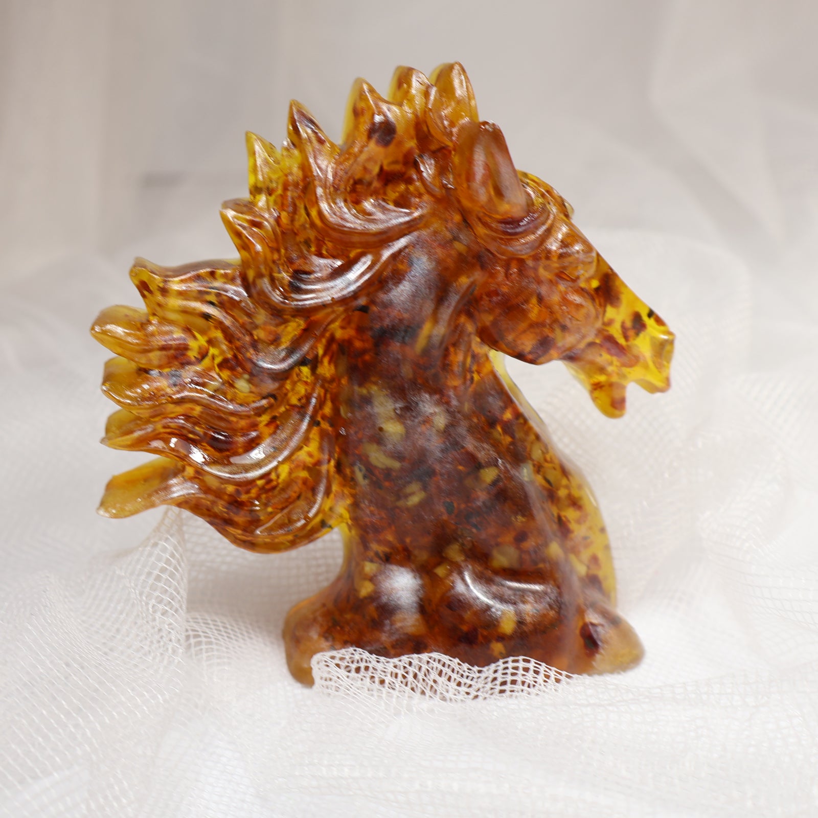 Amber Horse Bookend Handmade KIZIMA 2026 Symbol – Luxury Business Gift for Men
