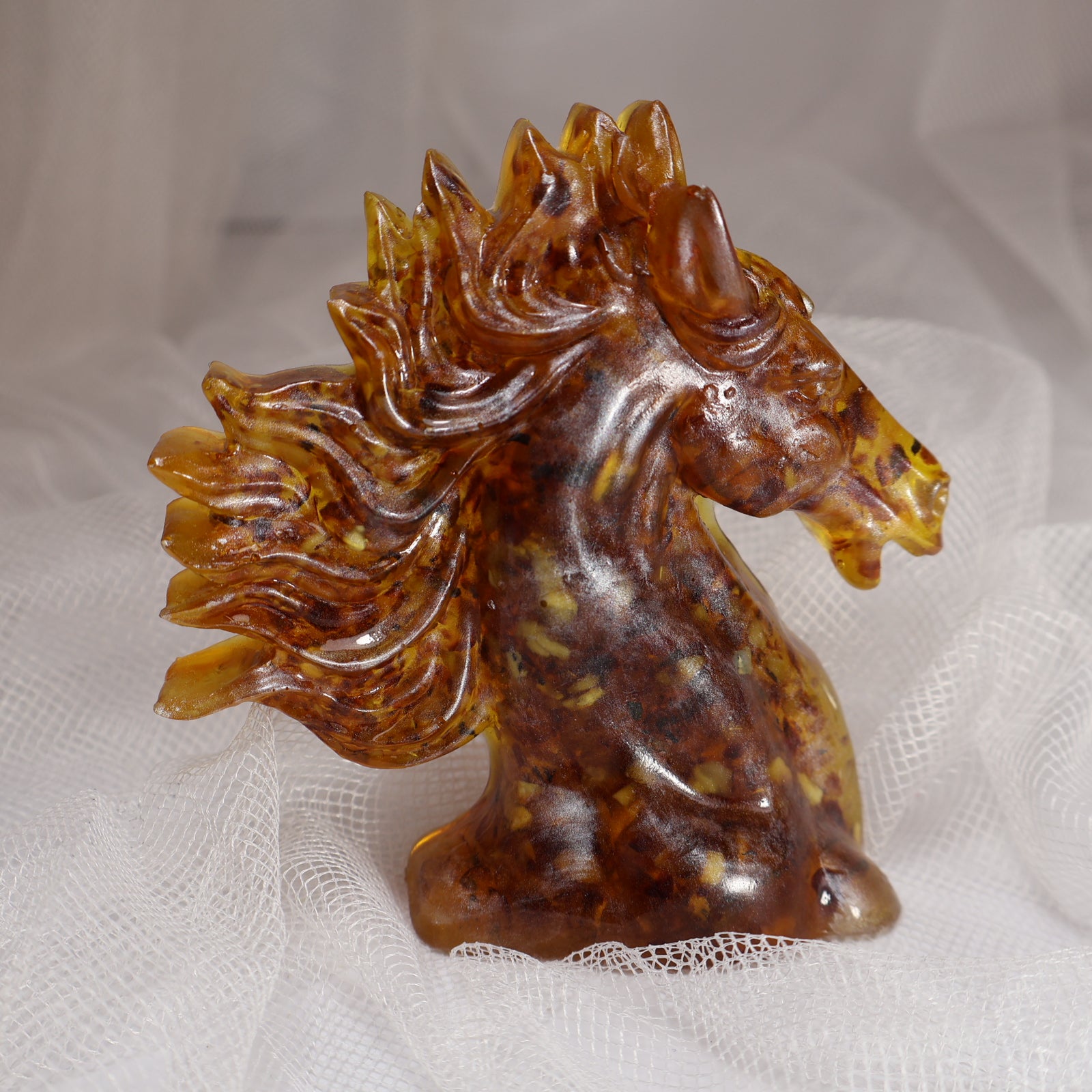Amber Horse Bookend Handmade KIZIMA 2026 Symbol – Luxury Business Gift for Men