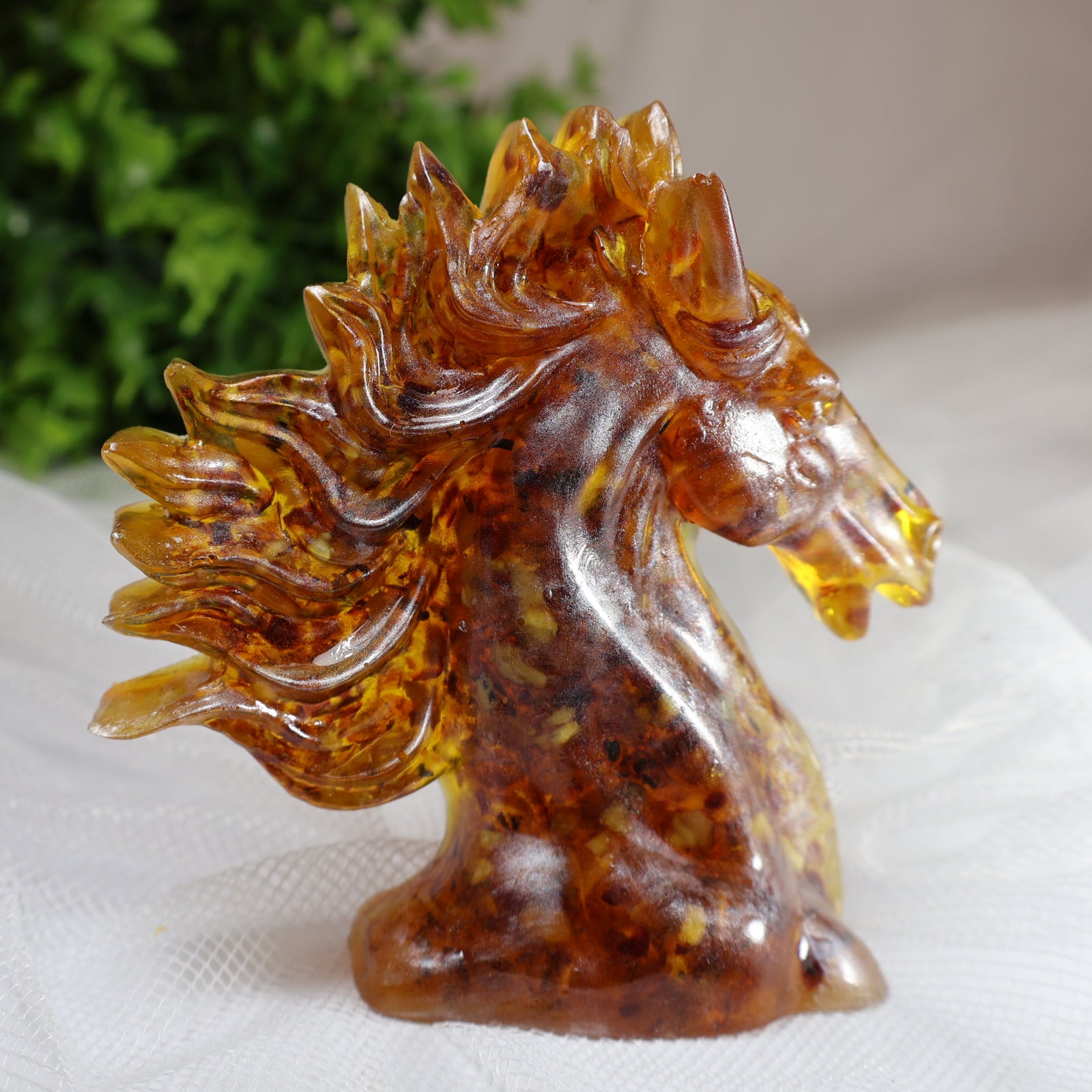 Amber Horse Bookend Handmade KIZIMA 2026 Symbol – Luxury Business Gift for Men