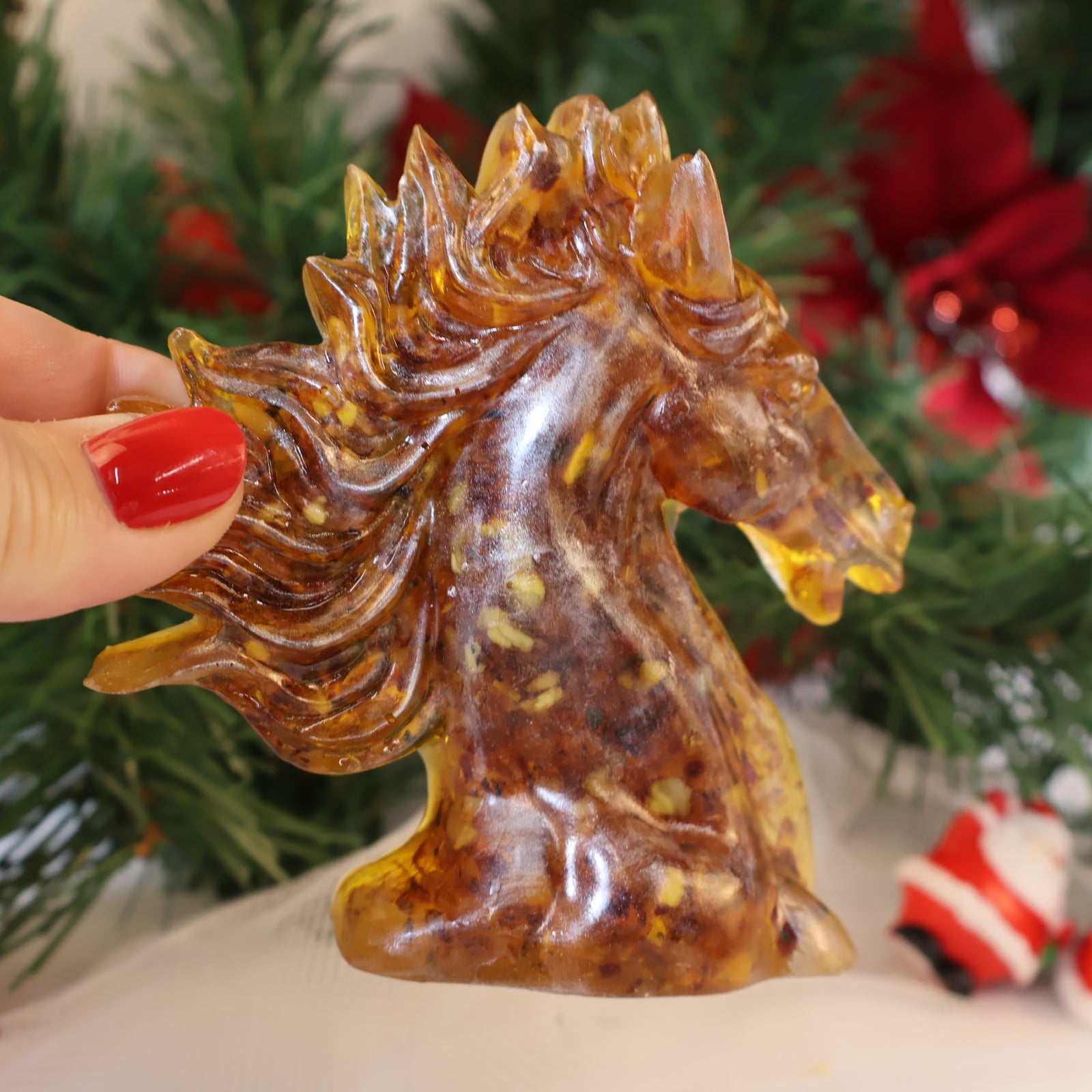 Amber Horse Bookend Handmade KIZIMA 2026 Symbol – Luxury Business Gift for Men