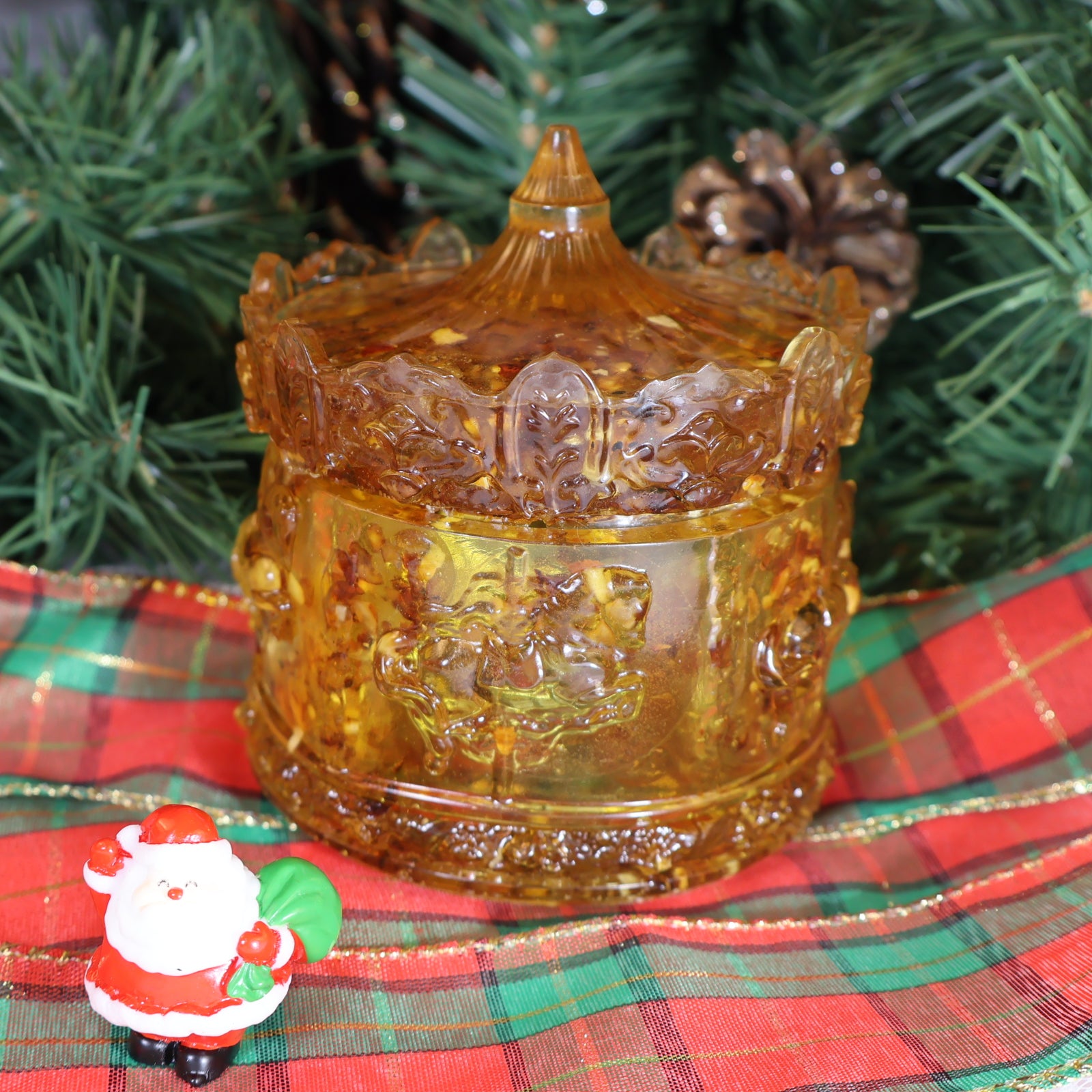 Christmas 2026 Amber Jewelry Box | Baltic Amber Horses Carousel | Unique Keepsake Decorative Box | Handmade Gift by KIZIMA USA