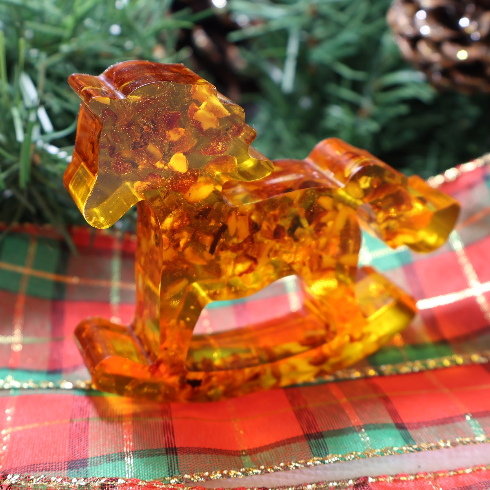 Amber Horse Sculpture Small, Large or Set | Handmade Rocking Horse
