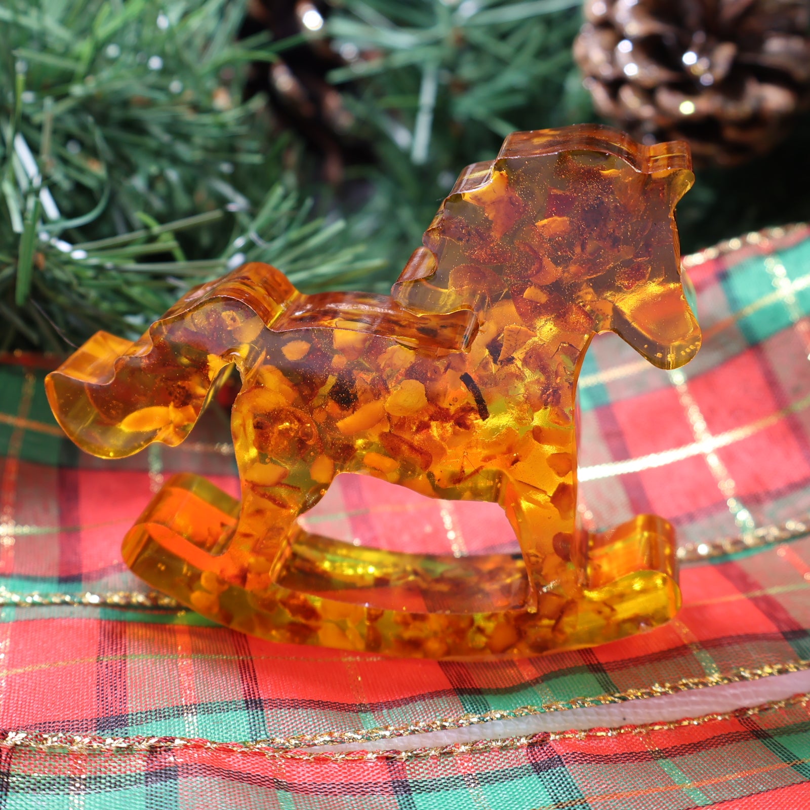 Amber Horse Sculpture Small, Large or Set | Handmade Rocking Horse