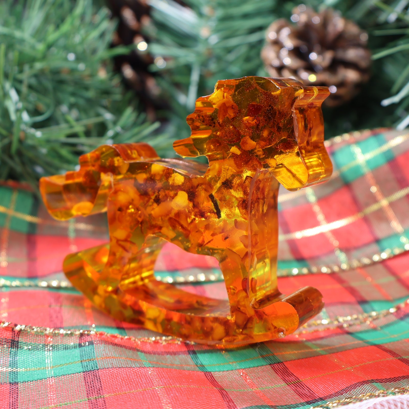 Amber Horse Sculpture Small, Large or Set | Handmade Rocking Horse
