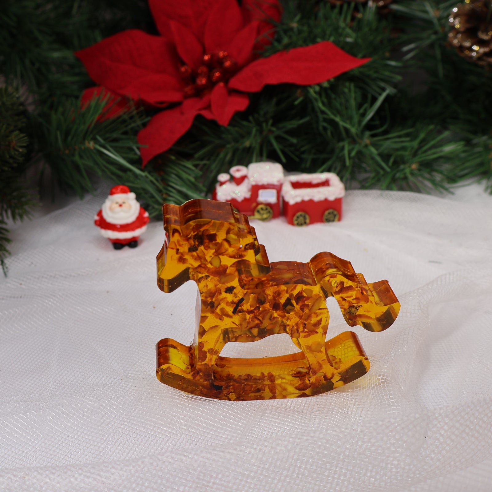 Amber Horse Sculpture Small, Large or Set | Handmade Rocking Horse