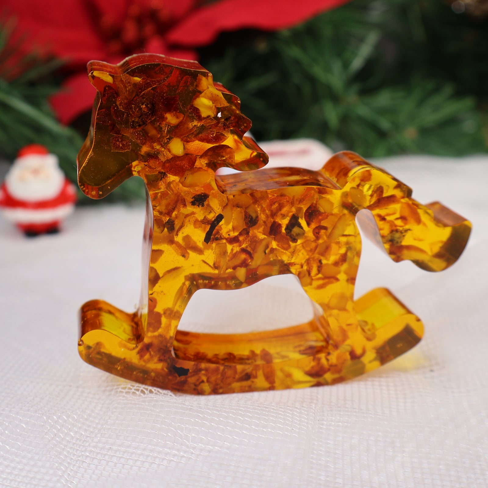 Amber Horse Sculpture Small, Large or Set | Handmade Rocking Horse