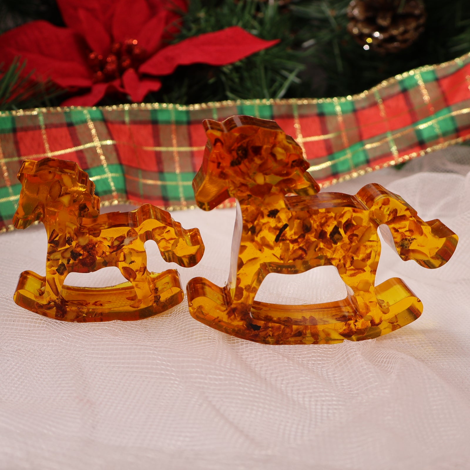 Amber Horse Sculpture Small, Large or Set | Handmade Rocking Horse
