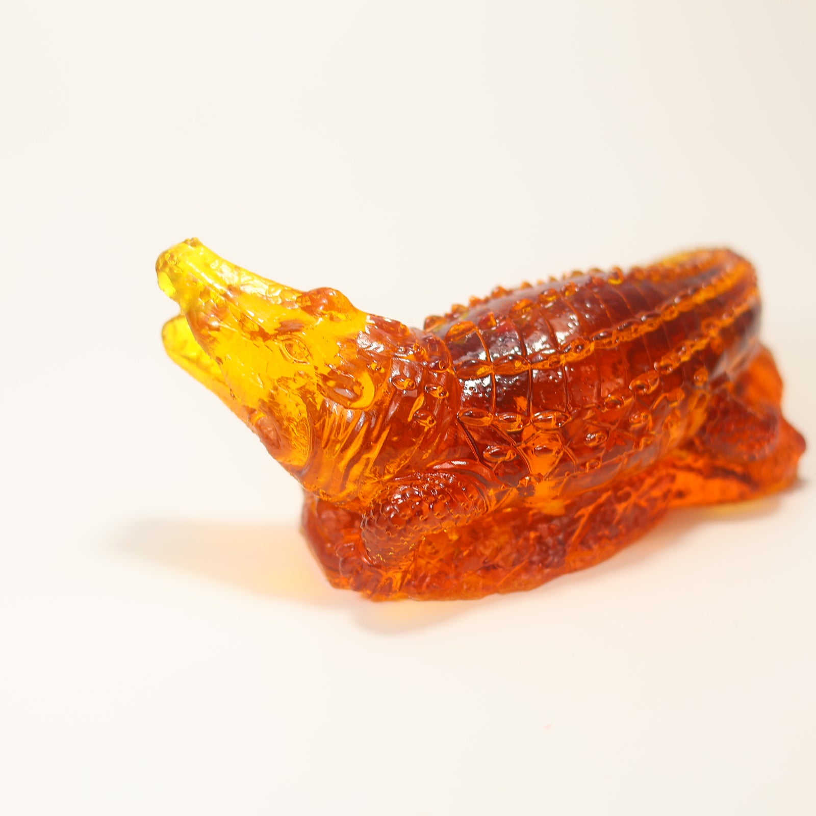 Amber Crocodile Figurine