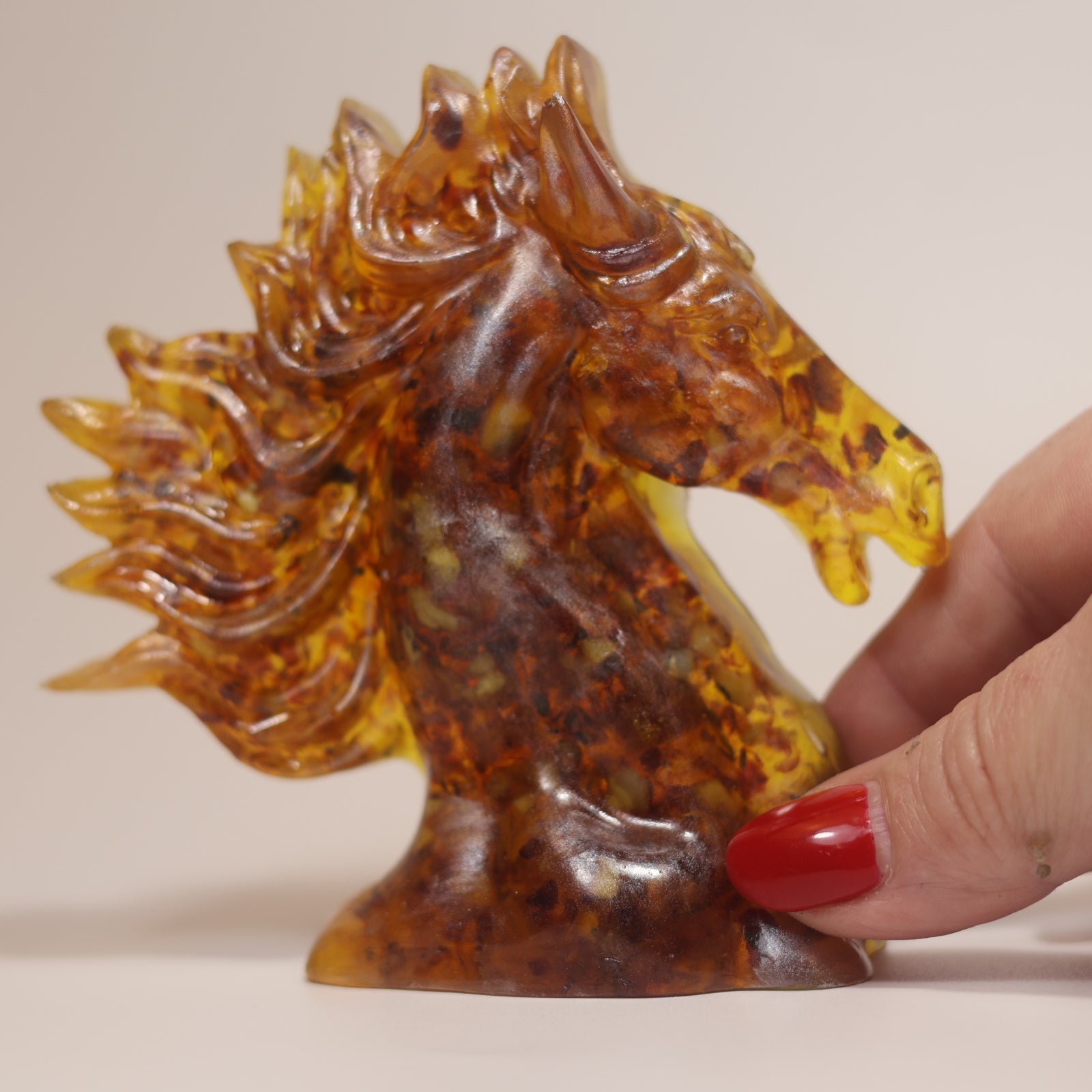 Amber Horse Bookend Handmade KIZIMA 2026 Symbol – Luxury Business Gift for Men
