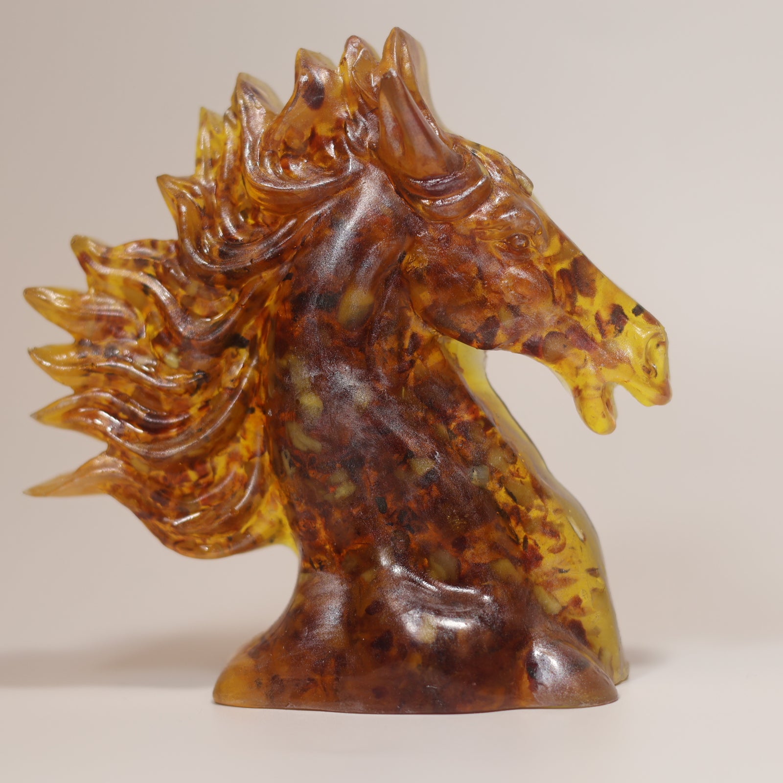 Amber Horse Bookend Handmade KIZIMA 2026 Symbol – Luxury Business Gift for Men
